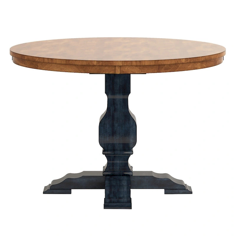 Table à manger ronde bicolore