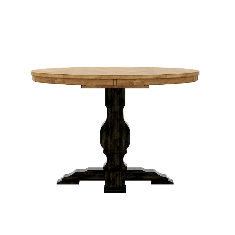 Table à manger ronde bicolore
