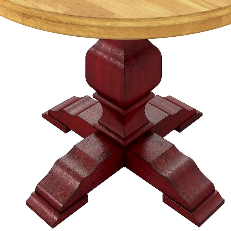 Table à manger ronde bicolore