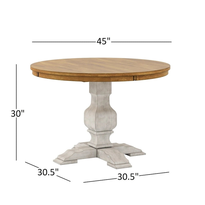 Table à manger ronde bicolore