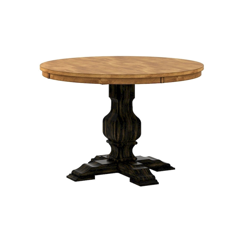 Table à manger ronde bicolore