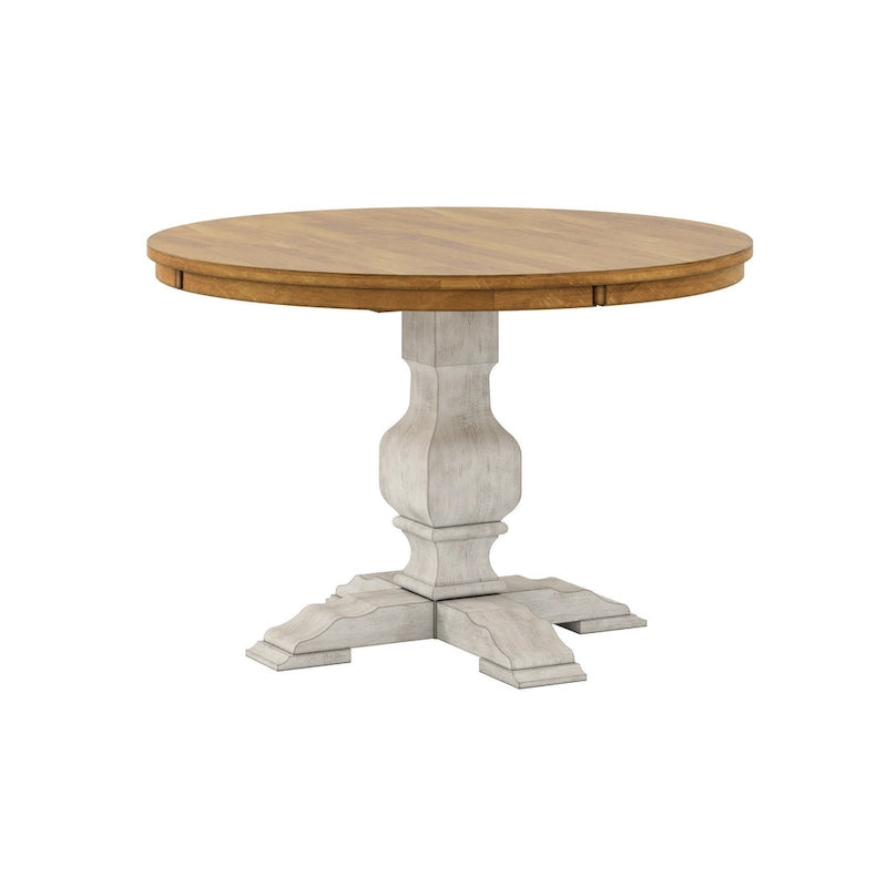Table à manger ronde bicolore