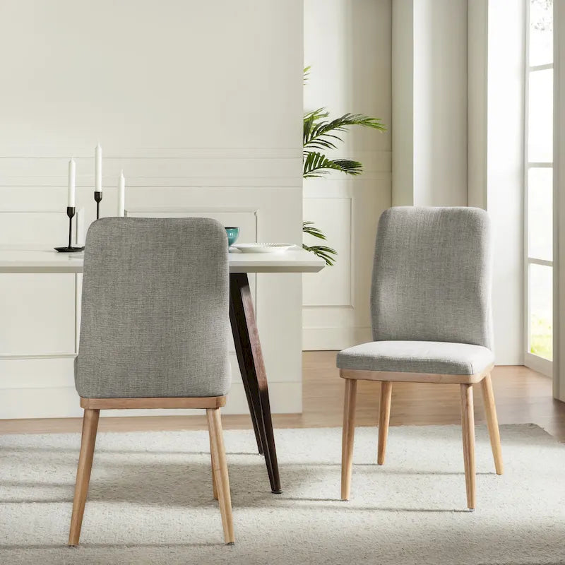 Chaises de salle à manger rembourrées style milieu du siècle (lot de 2)