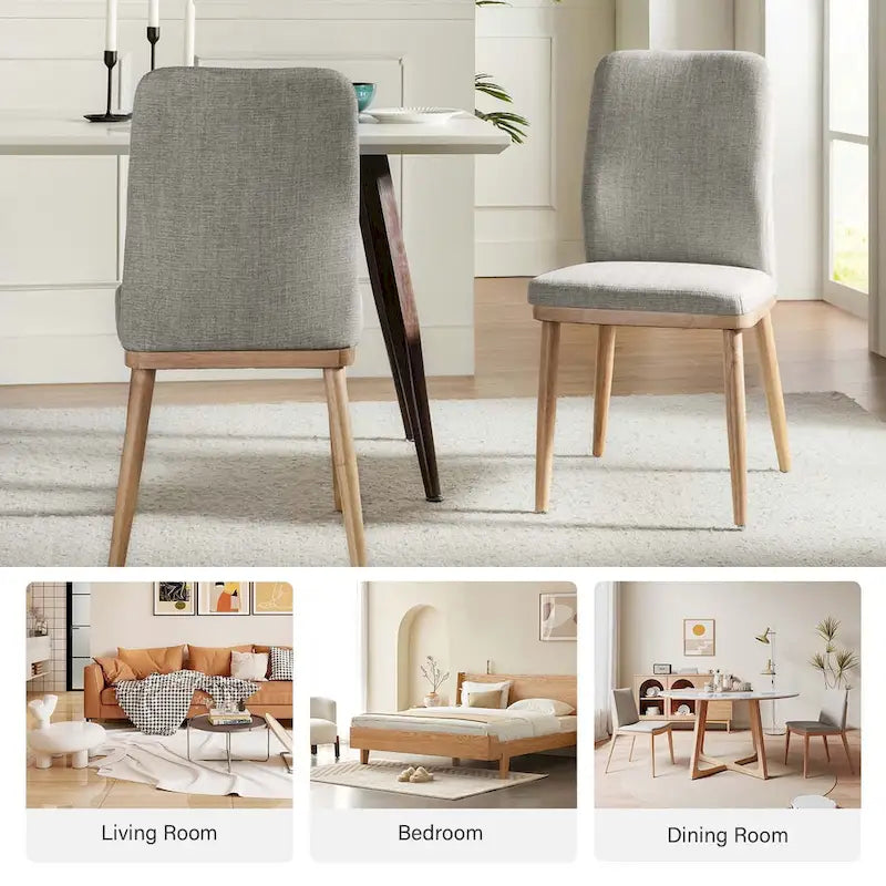 Chaises de salle à manger rembourrées style milieu du siècle (lot de 2)