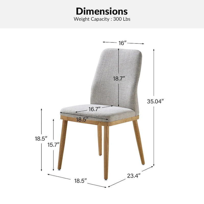 Chaises de salle à manger rembourrées style milieu du siècle (lot de 2)