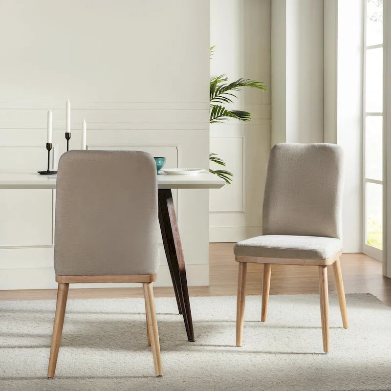 Chaises de salle à manger rembourrées style milieu du siècle (lot de 2)