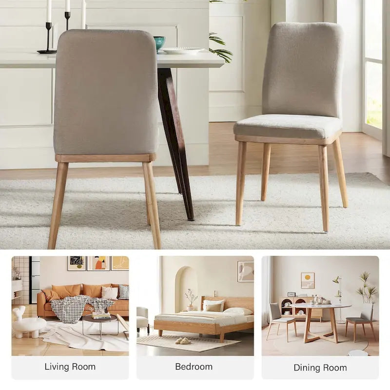 Chaises de salle à manger rembourrées style milieu du siècle (lot de 2)