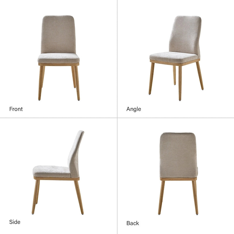 Chaises de salle à manger rembourrées style milieu du siècle (lot de 2)