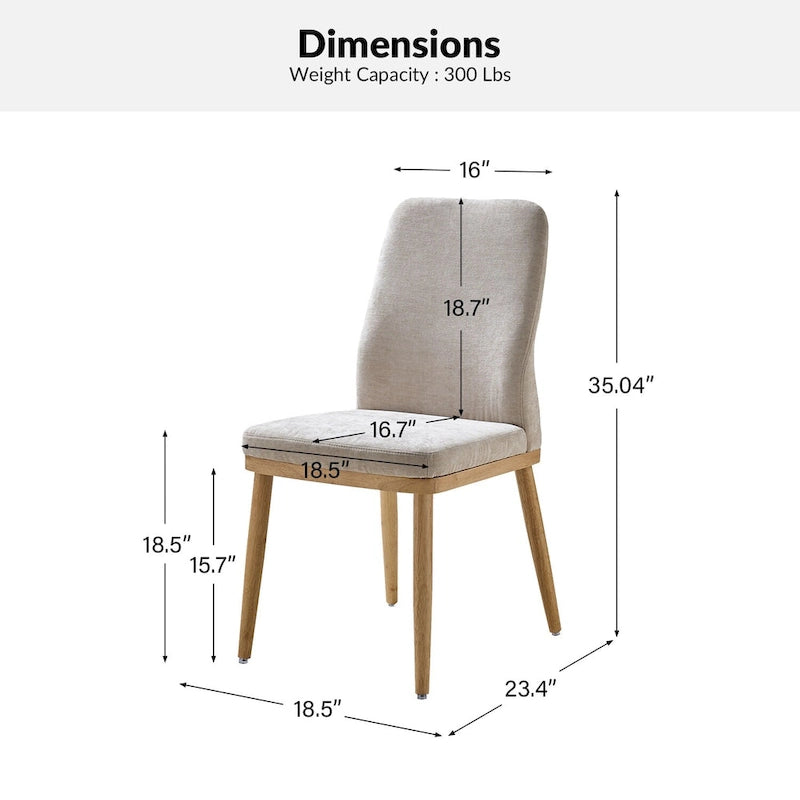 Chaises de salle à manger rembourrées style milieu du siècle (lot de 2)