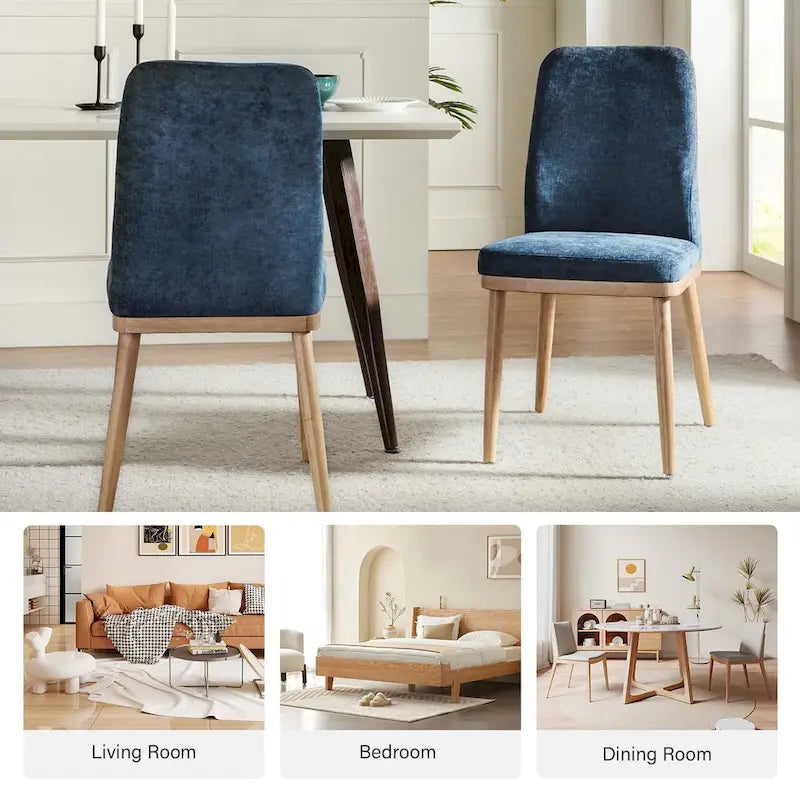 Chaises de salle à manger rembourrées style milieu du siècle (lot de 2)
