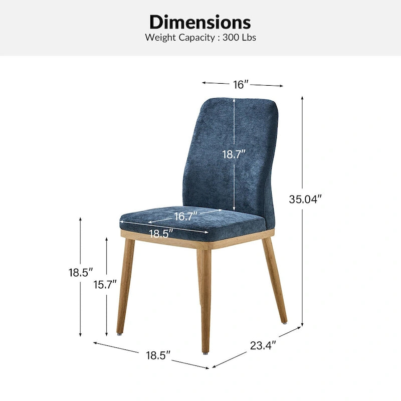 Chaises de salle à manger rembourrées style milieu du siècle (lot de 2)