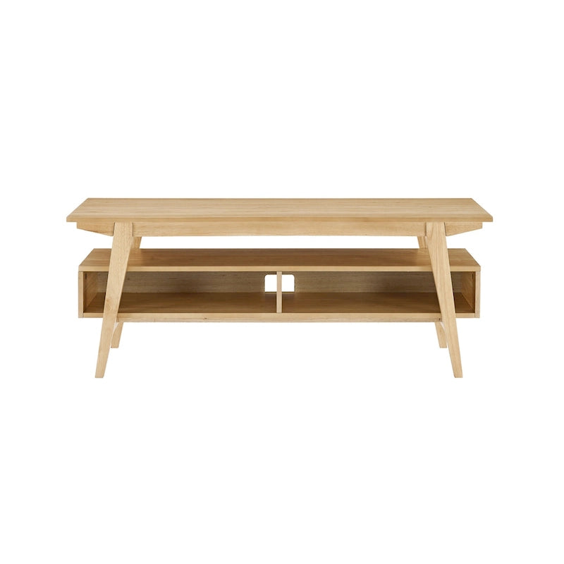 Meuble TV moderne minimaliste en bois massif de 47 pouces