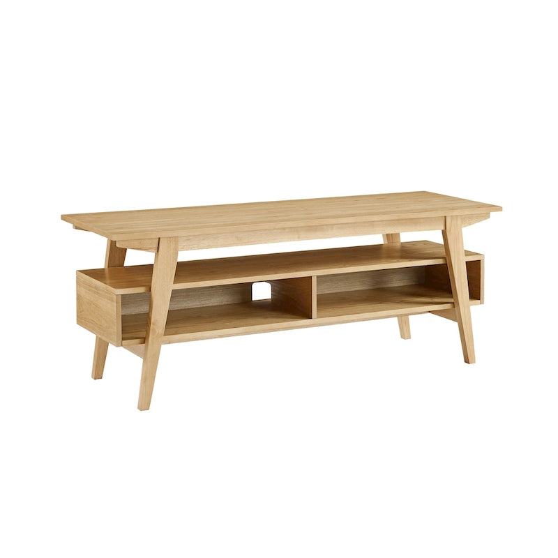 Meuble TV moderne minimaliste en bois massif de 47 pouces