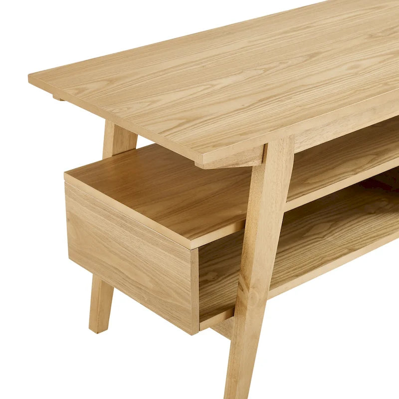 Meuble TV moderne minimaliste en bois massif de 47 pouces