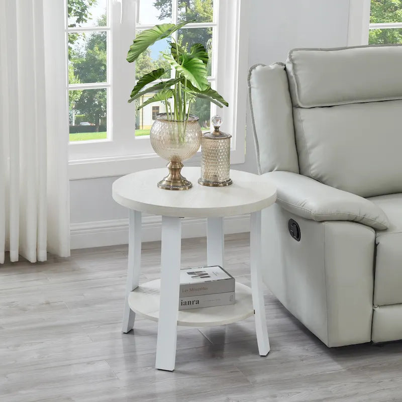 Table d'appoint ronde en bois de style moderne
