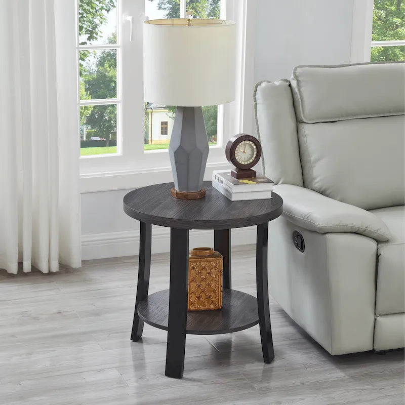 Table d'appoint ronde en bois de style moderne