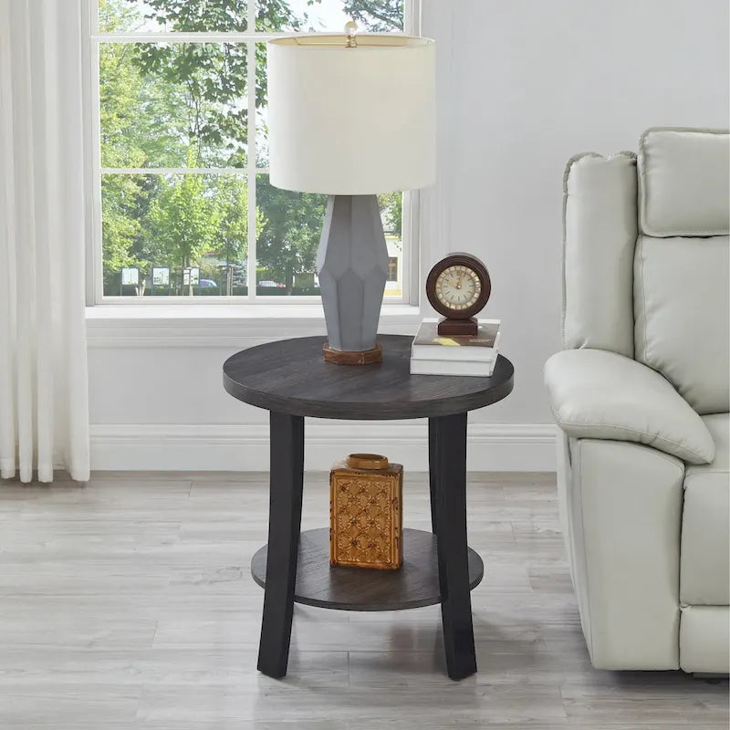 Table d'appoint ronde en bois de style moderne