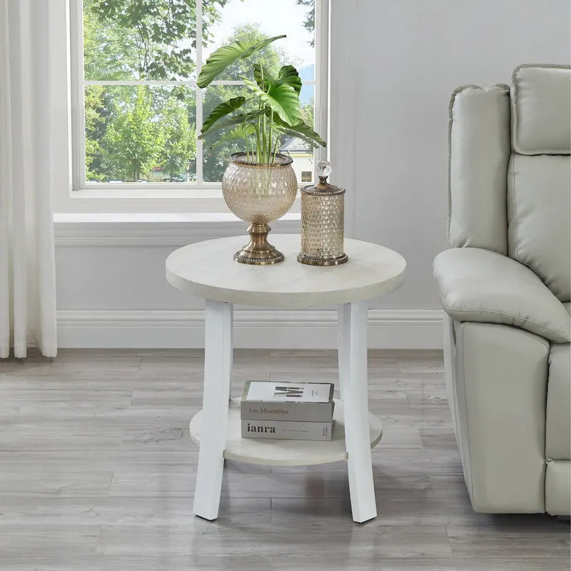 Table d'appoint ronde en bois de style moderne