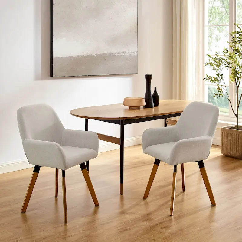 Chaises de salle à manger décoratives pivotantes (lot de 2)