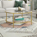 Table basse ronde de 91 cm de large (avec plateau en verre) — 91 cm de large