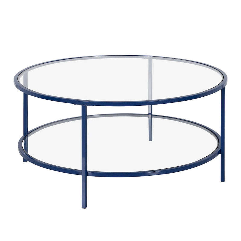 Table basse ronde de 91 cm de large (avec plateau en verre) — 91 cm de large