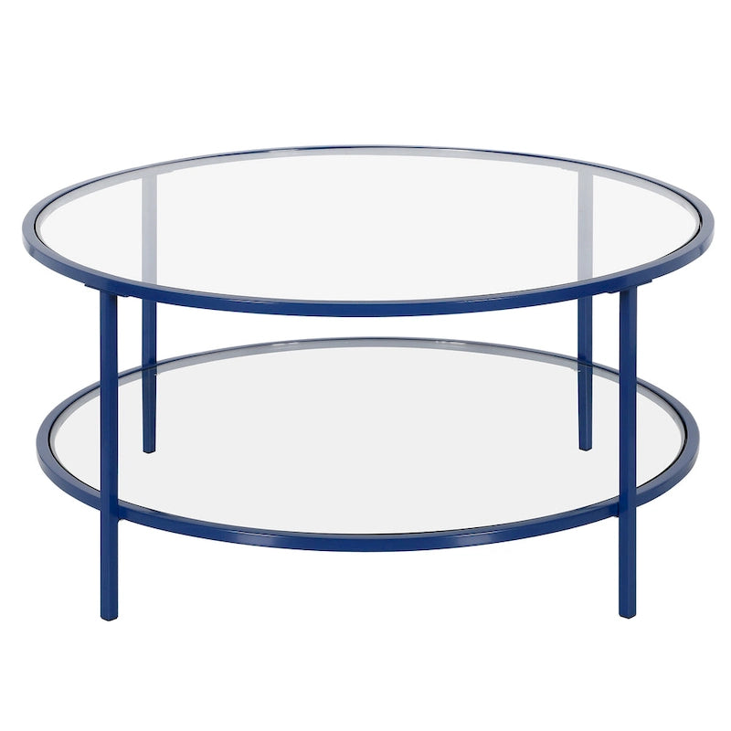 Table basse ronde de 91 cm de large (avec plateau en verre) — 91 cm de large