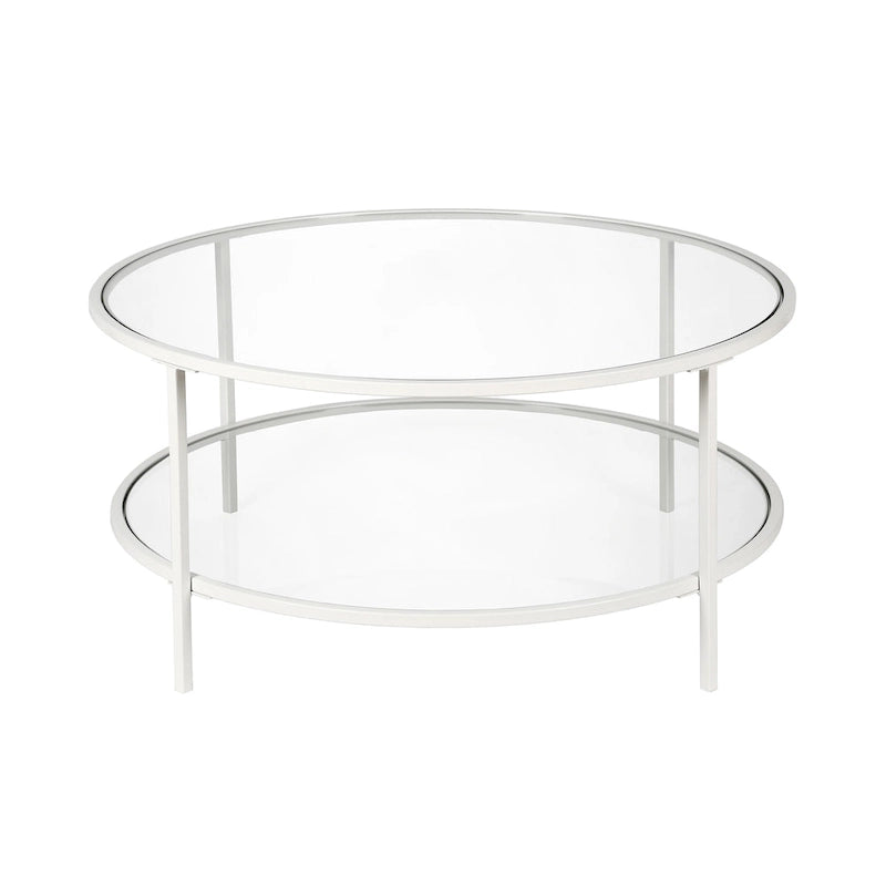 Table basse ronde de 91 cm de large (avec plateau en verre) — 91 cm de large