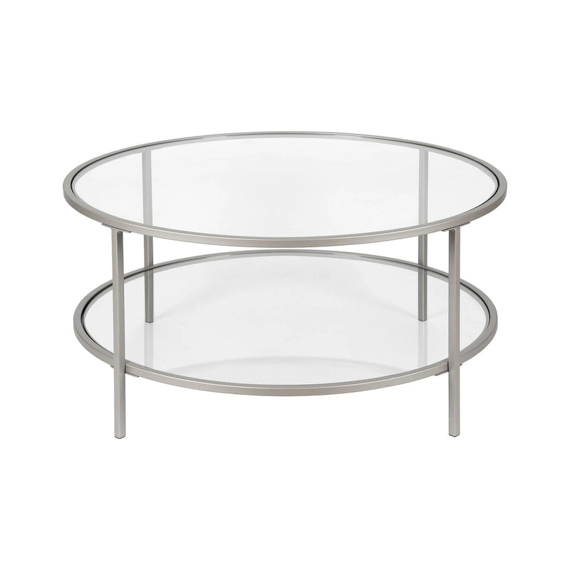 Table basse ronde de 91 cm de large (avec plateau en verre) — 91 cm de large