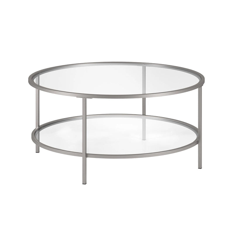 Table basse ronde de 91 cm de large (avec plateau en verre) — 91 cm de large