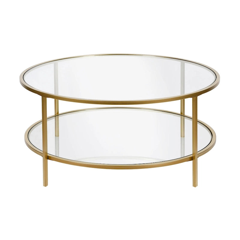 Table basse ronde de 91 cm de large (avec plateau en verre) — 91 cm de large