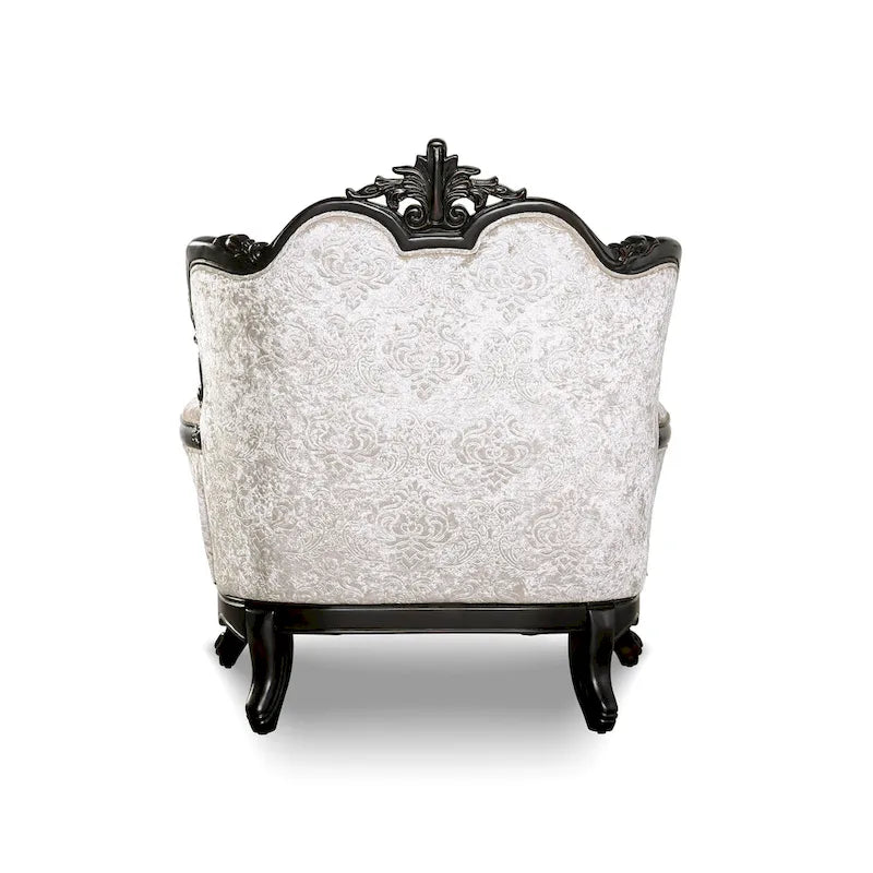 Fauteuil de style traditionnel — Dossier capitonné, Coussin décoratif inclus