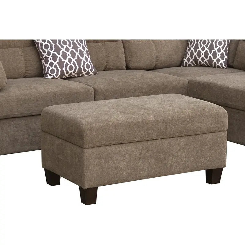Canapé d'angle en tissu de 103,5 pouces (avec méridienne à droite, pouf de rangement et 2 coussins décoratifs)