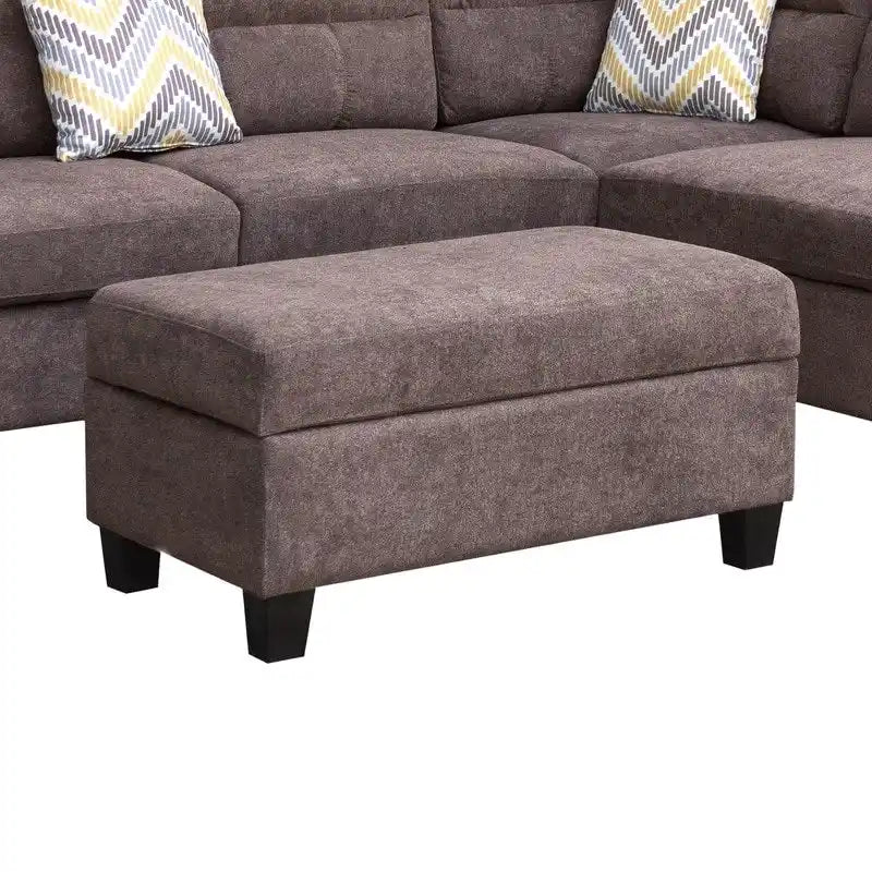 Canapé d'angle en tissu de 103,5 pouces (avec méridienne à droite, pouf de rangement et 2 coussins décoratifs)