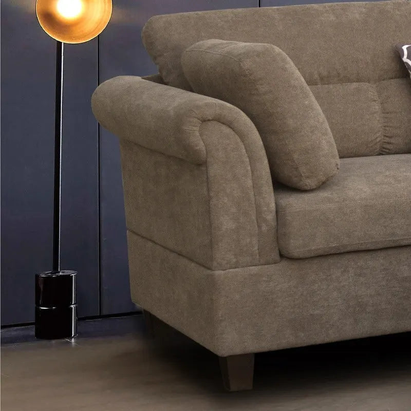Canapé d'angle en tissu de 103,5 pouces (avec méridienne à droite, pouf de rangement et 2 coussins décoratifs)