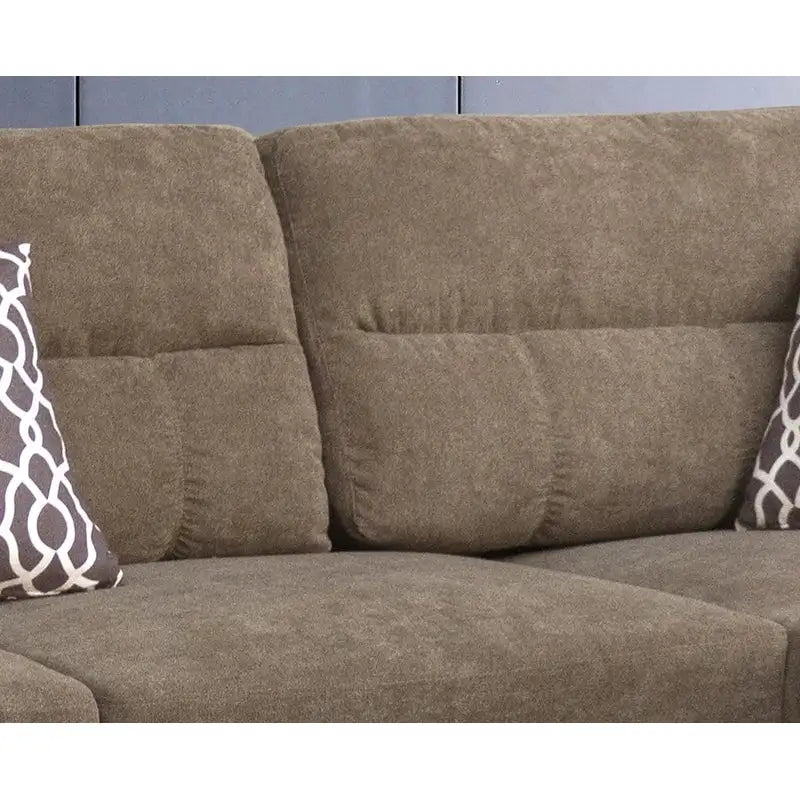 Canapé d'angle en tissu de 103,5 pouces (avec méridienne à droite, pouf de rangement et 2 coussins décoratifs)