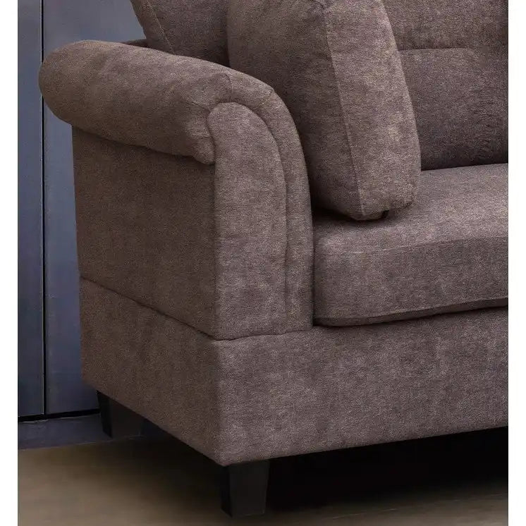 Canapé d'angle en tissu de 103,5 pouces (avec méridienne à droite, pouf de rangement et 2 coussins décoratifs)