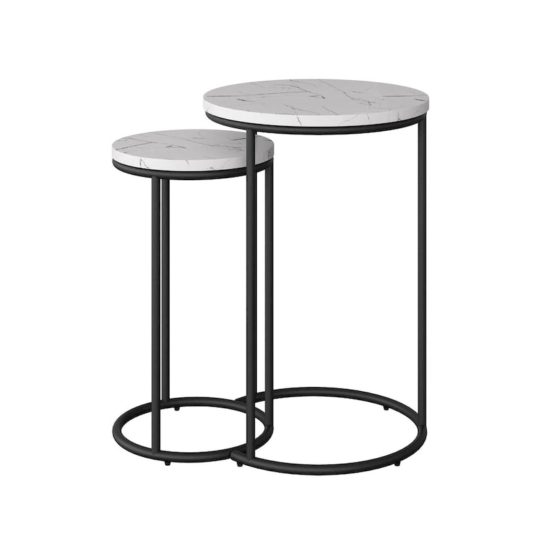 Tables d'appoint gigognes rondes (lot de 2)