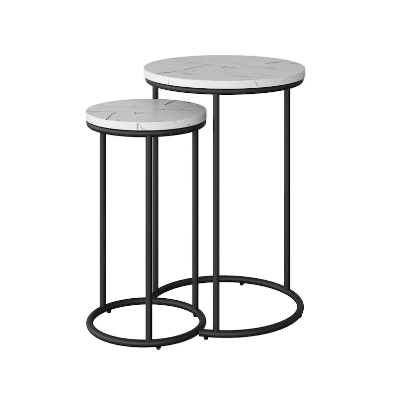 Tables d'appoint gigognes rondes (lot de 2)
