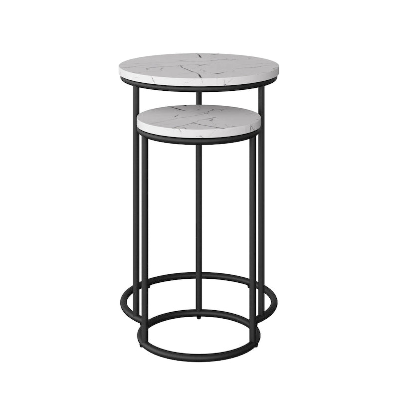 Tables d'appoint gigognes rondes (lot de 2)