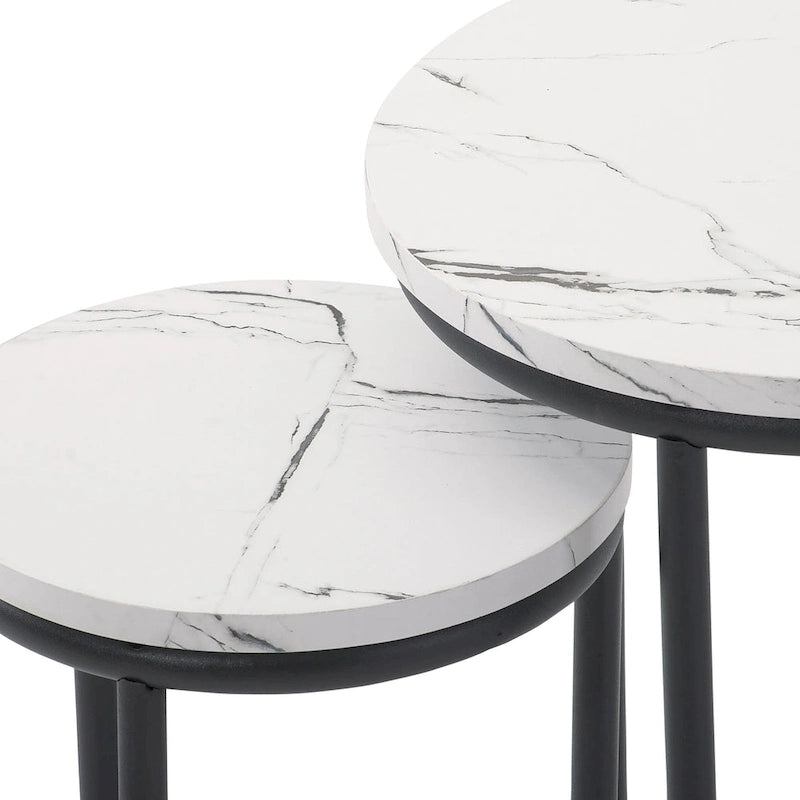 Tables d'appoint gigognes rondes (lot de 2)