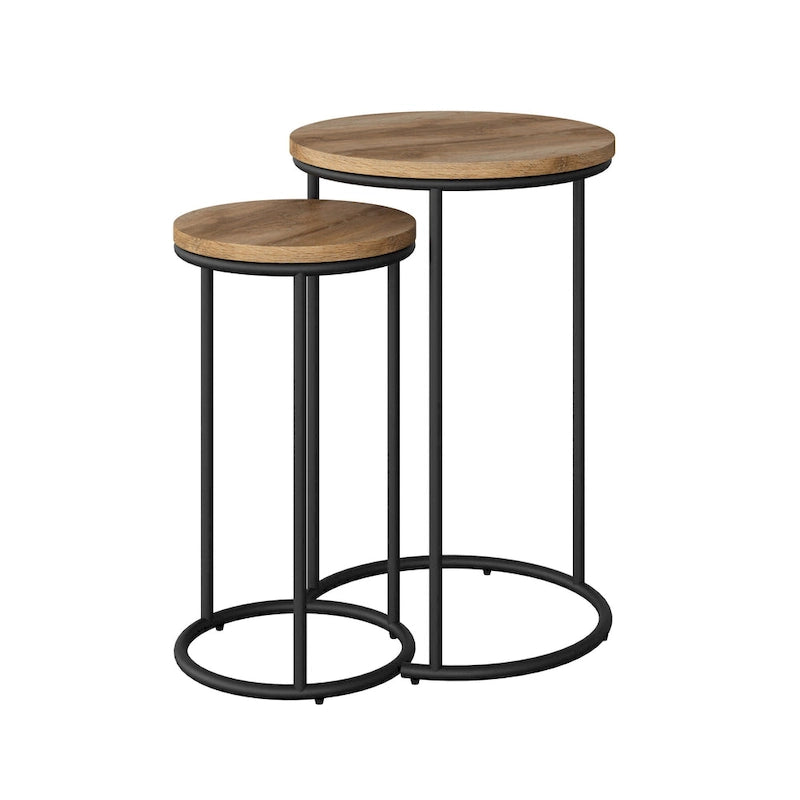Tables d'appoint gigognes rondes (lot de 2)