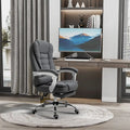 Chaise de bureau de direction à dossier haut : avec repose-pieds, revêtement en lin et accoudoirs rembourrés — Conception ergonomique