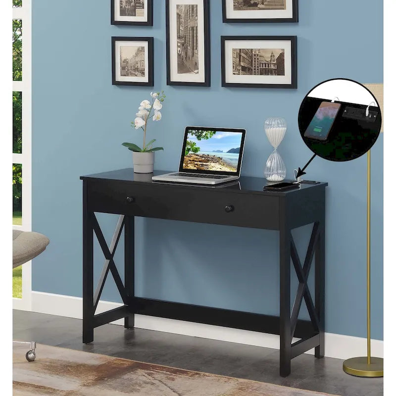 Bureau de 42 pouces à tiroir unique (avec station de recharge)