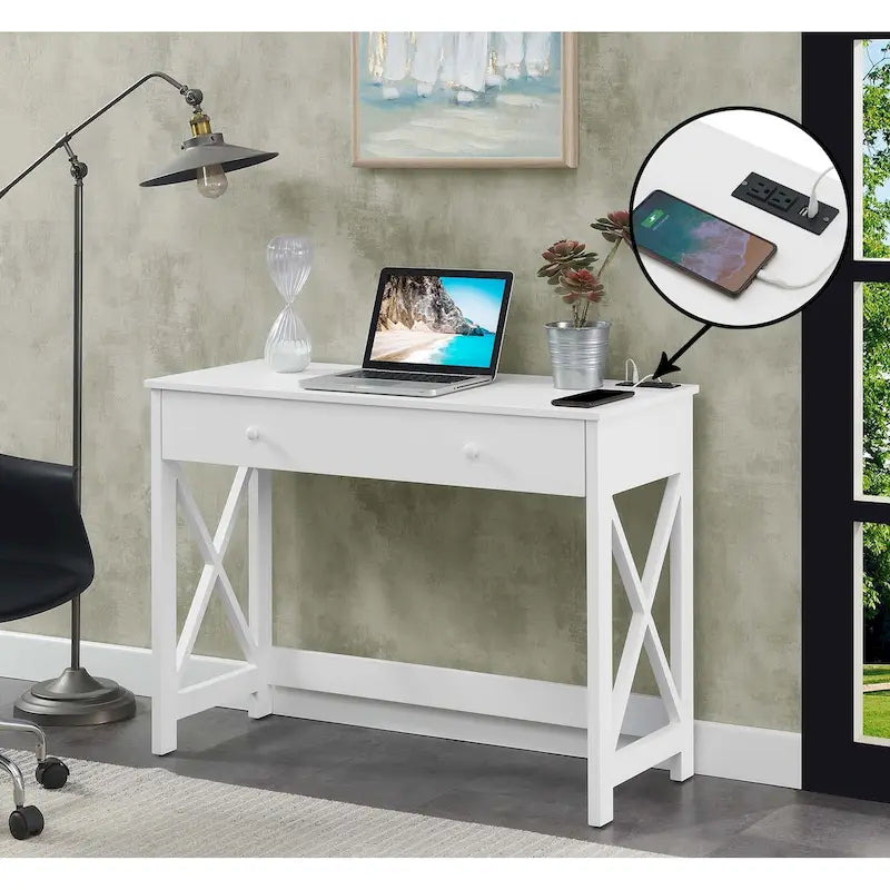Bureau de 42 pouces à tiroir unique (avec station de recharge)