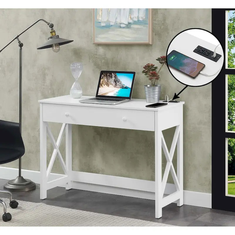 Bureau de 42 pouces à tiroir unique (avec station de recharge)