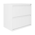 Classeur à deux tiroirs, latéral, 76 cm de large — Blanc