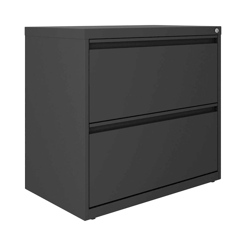 Classeur à deux tiroirs, latéral, 76 cm de large — Blanc