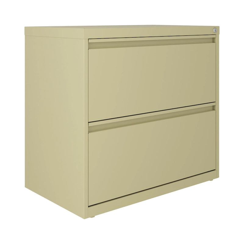 Classeur à deux tiroirs, latéral, 76 cm de large — Blanc