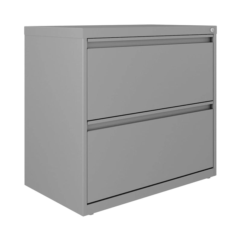 Classeur à deux tiroirs, latéral, 76 cm de large — Blanc
