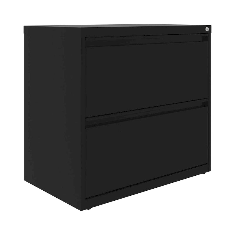 Classeur à deux tiroirs, latéral, 76 cm de large — Blanc